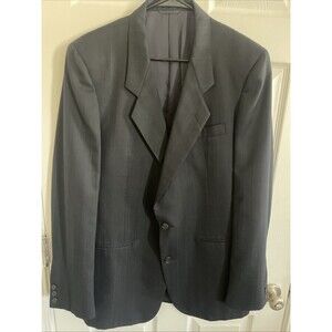 Jones New York Mens Black Stripe 2 Button Blazer Sports Coat Jacket Size 42L